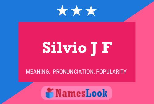 Silvio J F 名字海报