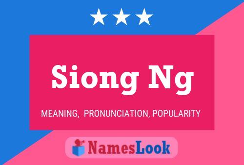 Siong Ng 名字海报