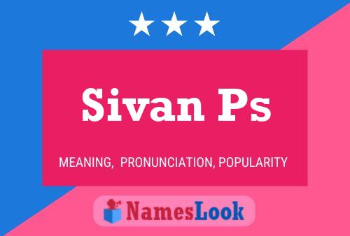 Sivan Ps 名字海报