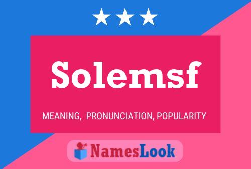 Solemsf 名字海报