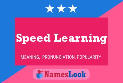 Speed Learning 名字海报