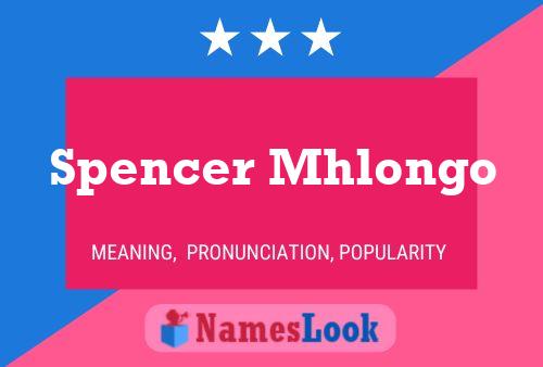 Spencer Mhlongo 名字海报