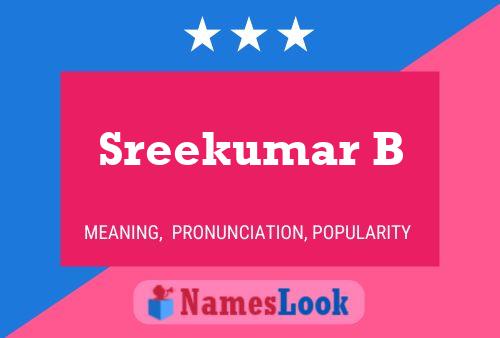 Sreekumar B 名字海报