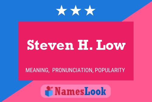 Steven H. Low 名字海报