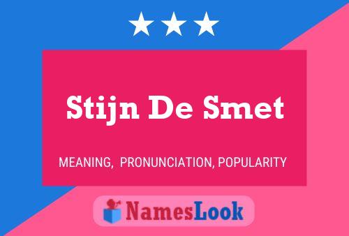 Stijn De Smet 名字海报