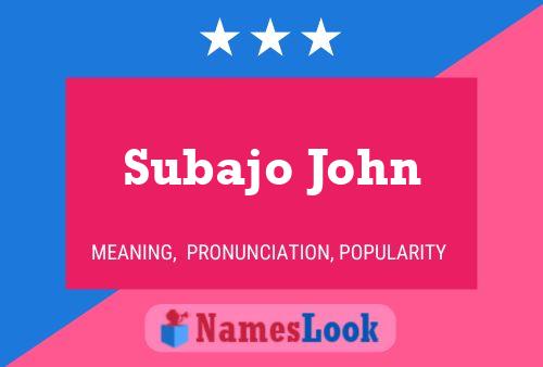 Subajo John 名字海报