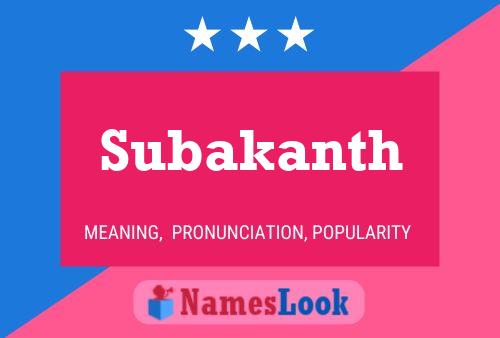 Subakanth 名字海报