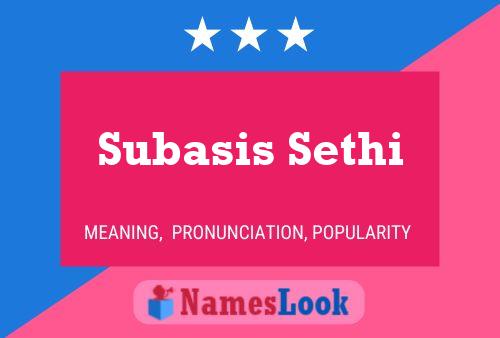 Subasis Sethi 名字海报