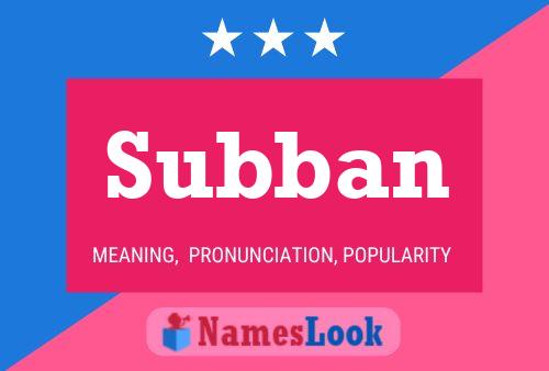 Subban 名字海报