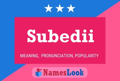 Subedii 名字海报