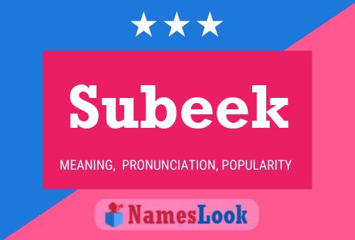 Subeek 名字海报