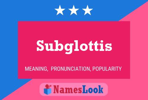 Subglottis 名字海报