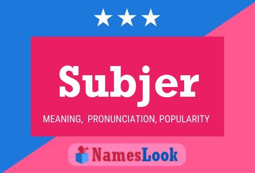 Subjer 名字海报