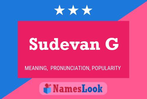 Sudevan G 名字海报