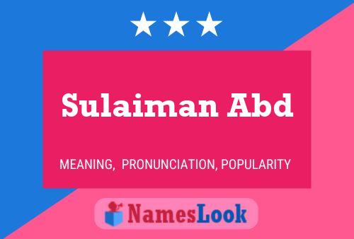 Sulaiman Abd 名字海报