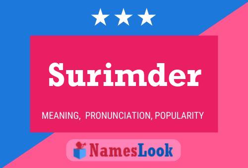 Surimder 名字海报