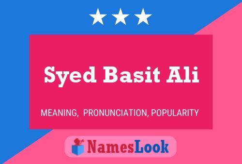 Syed Basit Ali 名字海报