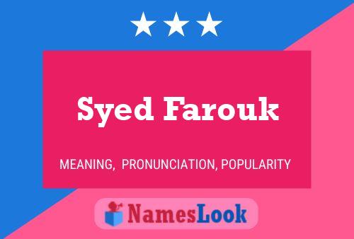 Syed Farouk 名字海报