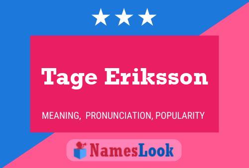 Tage Eriksson 名字海报