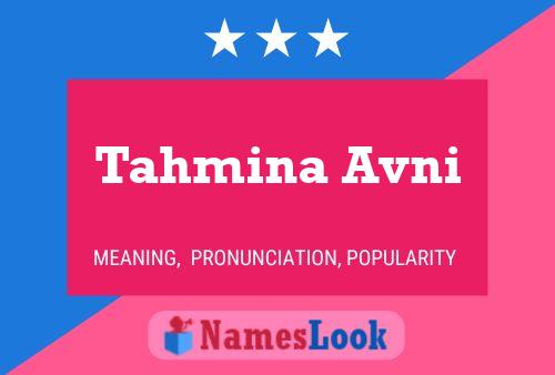 Tahmina Avni 名字海报