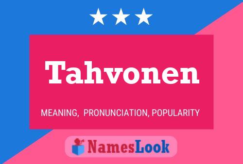 Tahvonen 名字海报