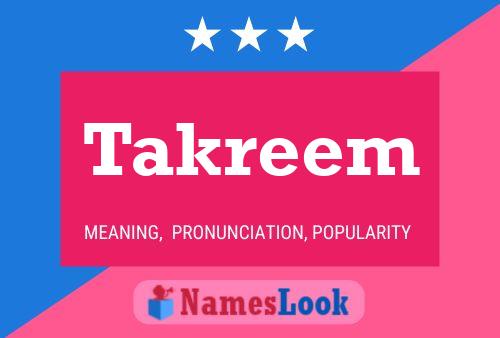 Takreem 名字海报