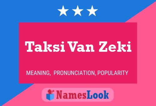 Taksi Van Zeki 名字海报