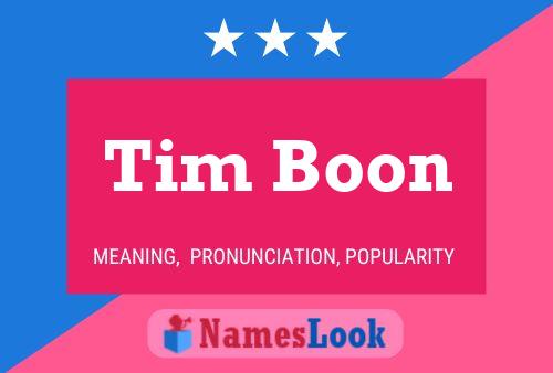 Tim Boon 名字海报