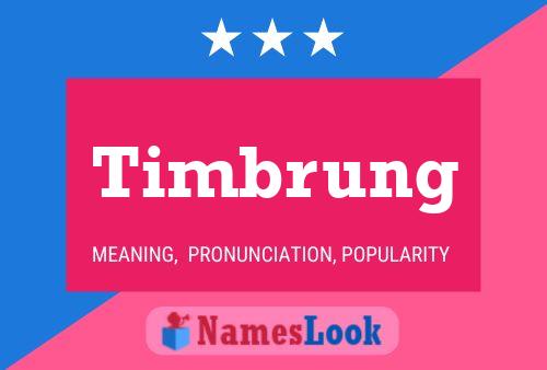 Timbrung 名字海报