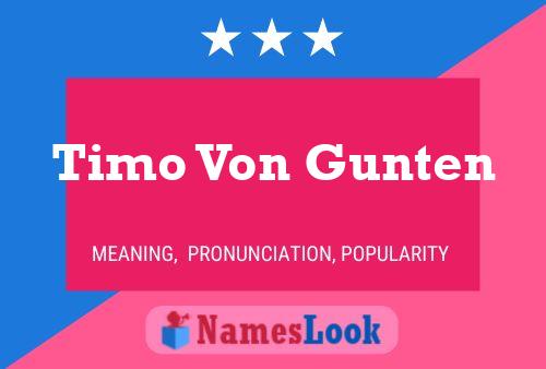 Timo Von Gunten 名字海报