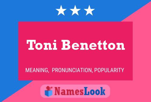 Toni Benetton 名字海报