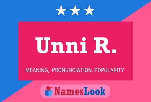 Unni R. 名字海报