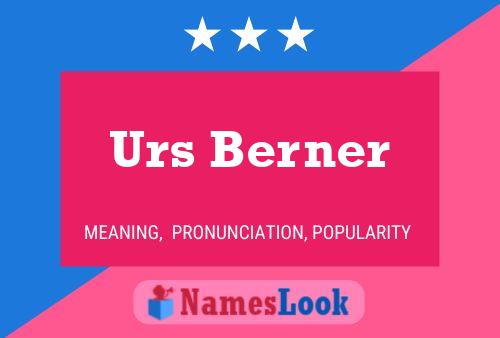 Urs Berner 名字海报