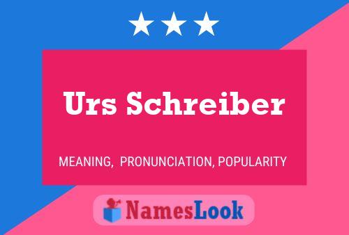 Urs Schreiber 名字海报