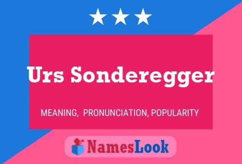 Urs Sonderegger 名字海报