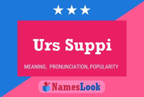 Urs Suppi 名字海报