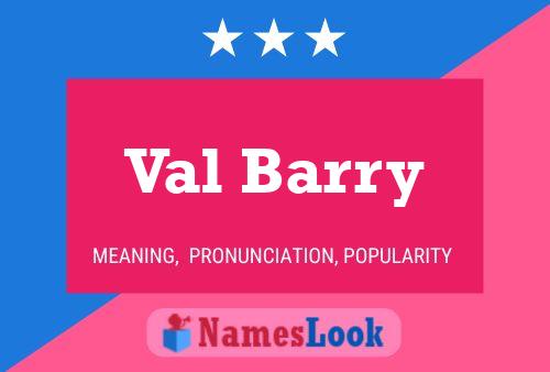 Val Barry 名字海报