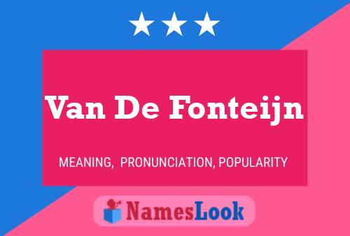 Van De Fonteijn 名字海报