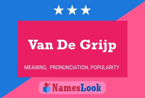 Van De Grijp 名字海报