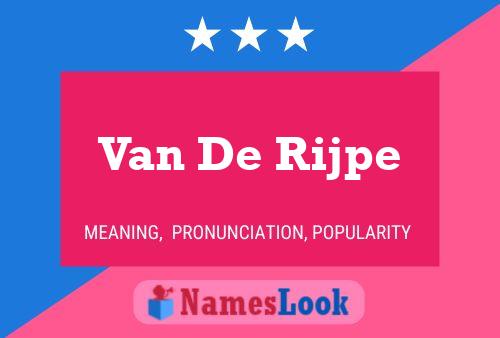 Van De Rijpe 名字海报