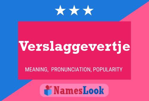 Verslaggevertje 名字海报