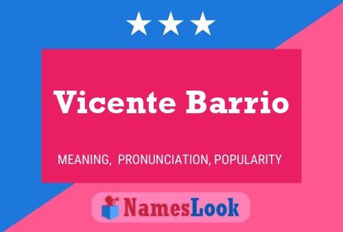 Vicente Barrio 名字海报