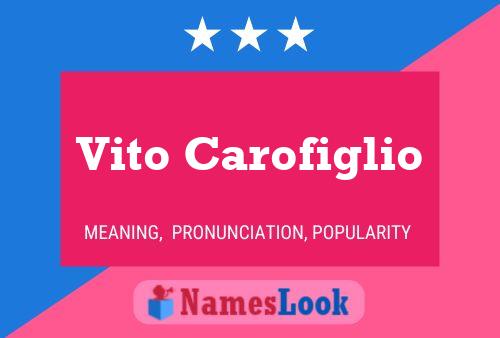 Vito Carofiglio 名字海报