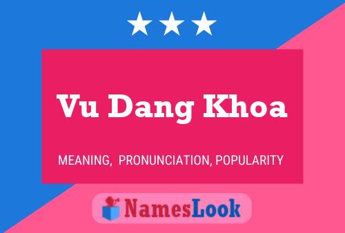 Vu Dang Khoa 名字海报