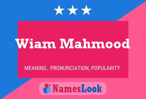 Wiam Mahmood 名字海报