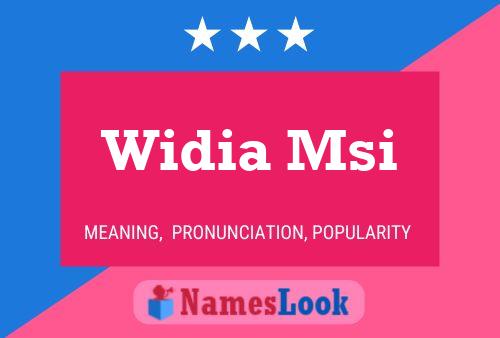 Widia Msi 名字海报