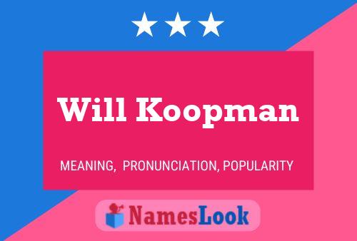 Will Koopman 名字海报