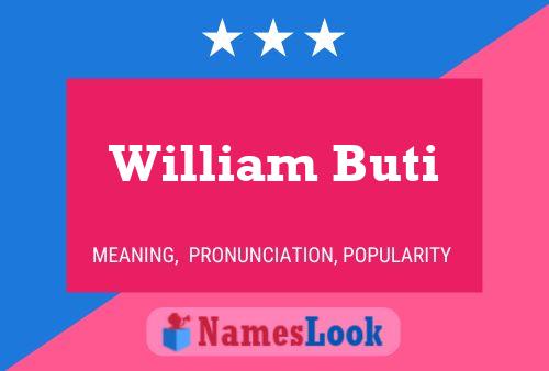 William Buti 名字海报