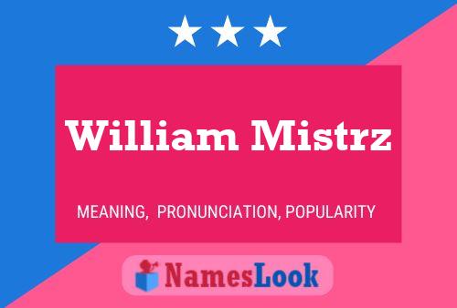 William Mistrz 名字海报