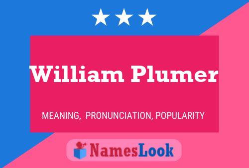 William Plumer 名字海报